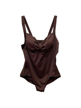 Speedo Womens Size 20 One Piece Swimsuit Wide Straps Style 722365 Brown